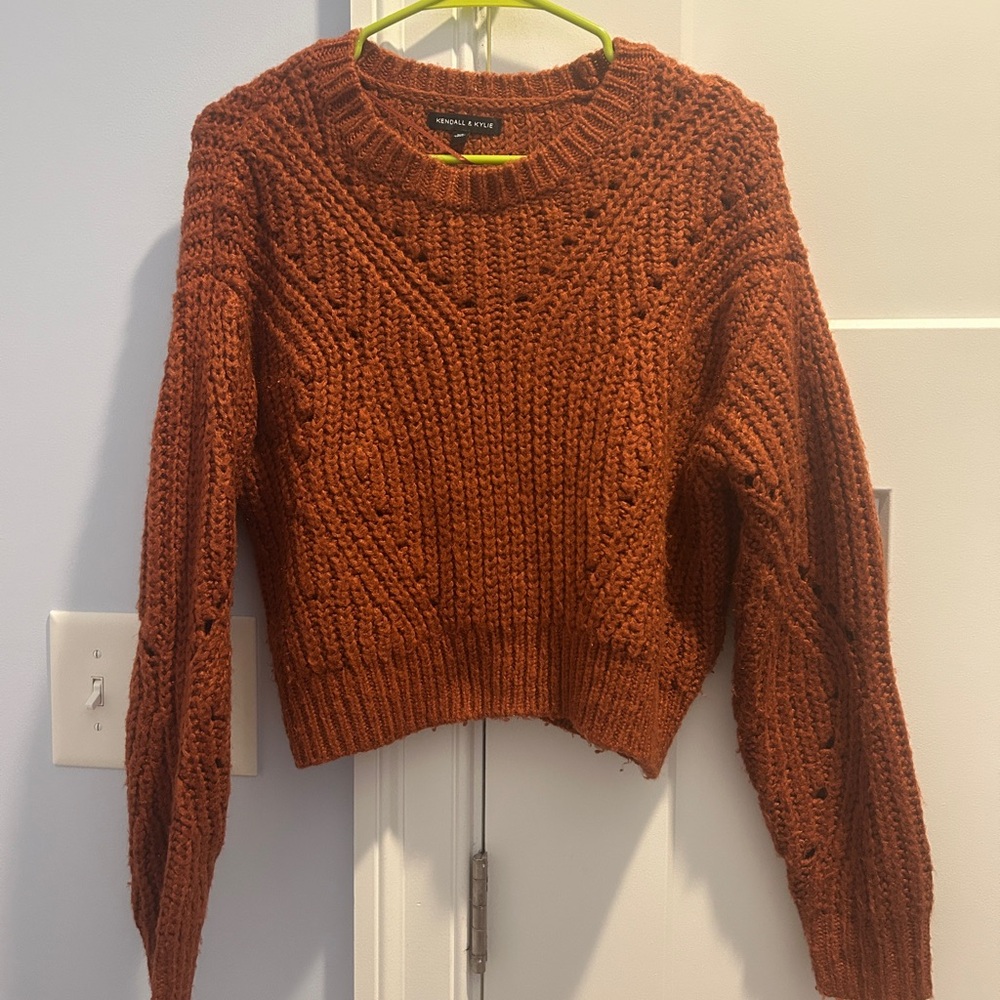 Kendall & Kylie Burnt Orange Crew Neck Sweater